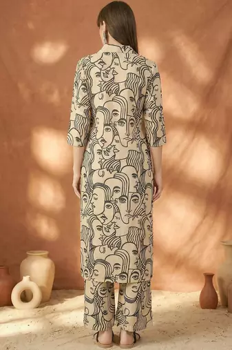 Women Printed Regular Pure Cotton Kurta with Trousers