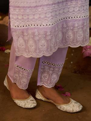 Women Ethnic Motifs Embroidered Cotton Kurta with Trousers & Dupatta 7