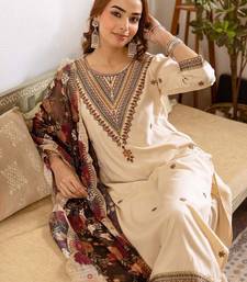 Women Ethnic Motifs Embroidered Regular Thread Work Kurta with Patiala & With Dupatta