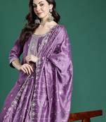 Ethnic Motifs Embroidered Kurta with Trousers & Dupatta