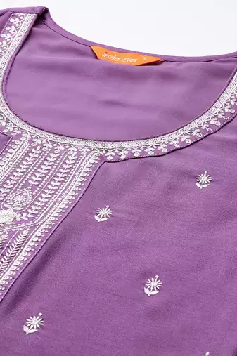 Ethnic Motifs Embroidered Kurta with Trousers & Dupatta