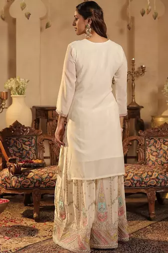 Women Ethnic Motifs Embroidered Kurta with Palazzos & Dupatta