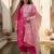 Plus Size Embroidered Regular Thread Work Kurta with Trousers & With Dupatta
