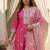 Plus Size Embroidered Regular Thread Work Kurta with Trousers & With Dupatta
