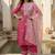 Plus Size Embroidered Regular Thread Work Kurta with Trousers & With Dupatta