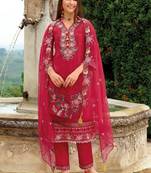 Women Floral Embroidered Regular Thread Work Kurta with Trousers & With Dupatta