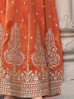Ethnic Motifs Embroidered Sequinned Anarkali Kurta with Trouser & Dupatta 7