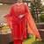 Plus Size Rust Printed Straight Kurta Trousers With Dupatta Set