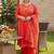 Plus Size Rust Printed Straight Kurta Trousers With Dupatta Set