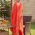 Plus Size Rust Printed Straight Kurta Trousers With Dupatta Set
