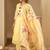 Floral Embroidered Thread Work Pure Cotton Straight Kurta With Trousers & Dupatta