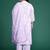 Plus Size Lavender Printed Straight Kurta Trousers With Dupatta Set