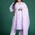 Plus Size Lavender Printed Straight Kurta Trousers With Dupatta Set