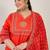 Plus Size Printed Mirror Work Pure Cotton Kurta with Trousers & With Dupatta