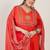Plus Size Printed Mirror Work Pure Cotton Kurta with Trousers & With Dupatta