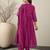 Floral Embroidered Thread Work Pure Cotton Kurta With Trousers & Dupatta