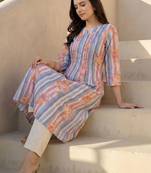 Women Printed Regular Beads and Stones Pure Cotton Kurta with Trousers