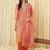 Women Printed Regular Thread Work Kurta with Trousers & With Dupatta