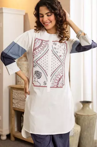Women Printed Regular Pure Cotton Kurta with Trousers
