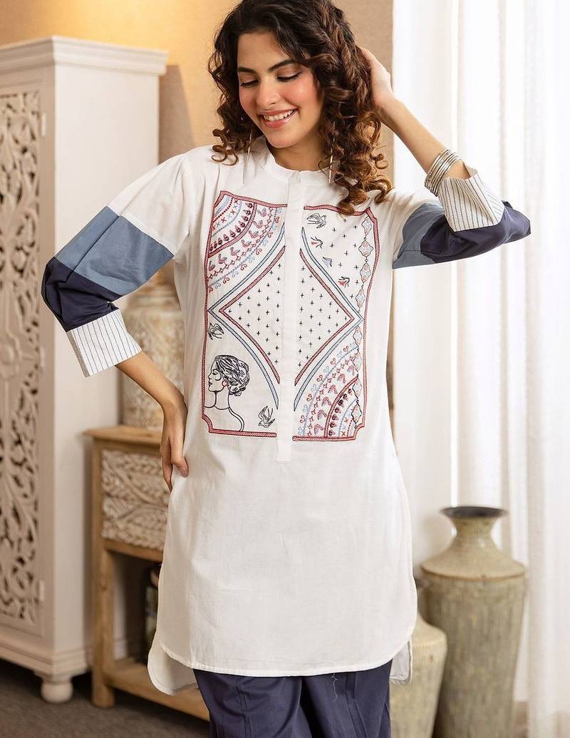Women Printed Regular Pure Cotton Kurta with Trousers