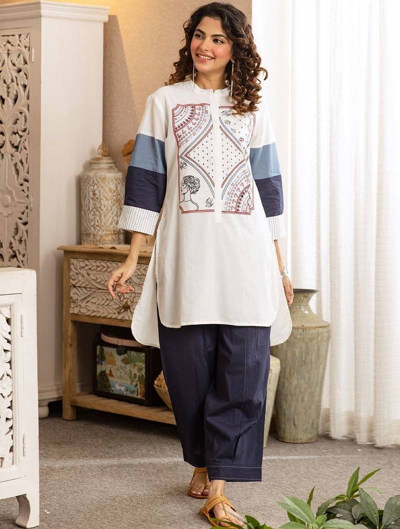 Women Printed Regular Pure Cotton Kurta with Trousers