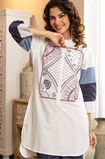 Women Printed Regular Pure Cotton Kurta with Trousers