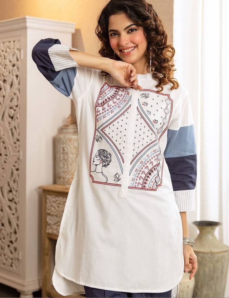 Women Printed Regular Pure Cotton Kurta with Trousers
