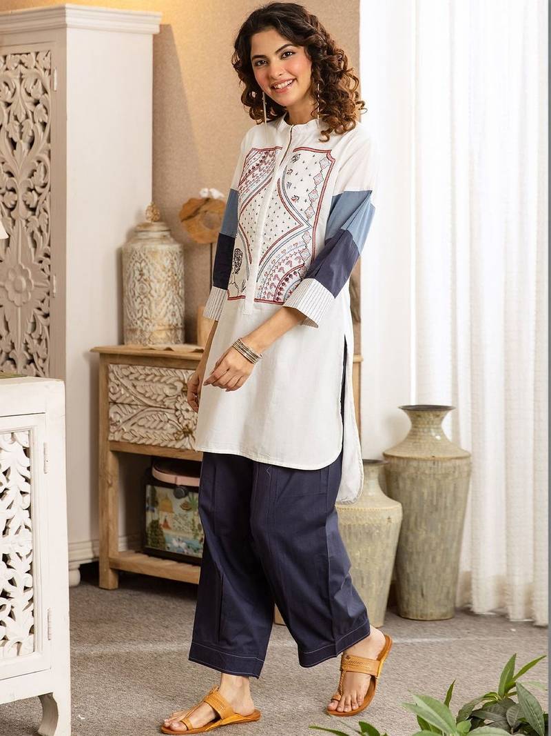 Women Printed Regular Pure Cotton Kurta with Trousers
