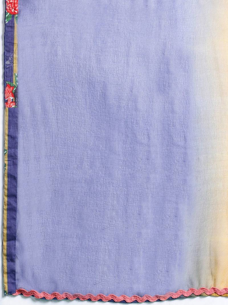 Floral Printed Regular Pure Cotton Kurta with Trousers & Dupatta