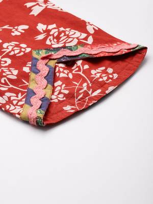Floral Printed Regular Pure Cotton Kurta with Trousers & Dupatta 9
