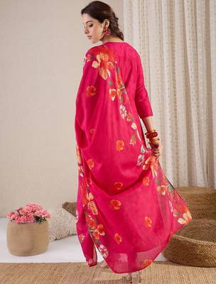Women Floral Printed Regular Pure Cotton Kurta with Trousers & Dupatta 5