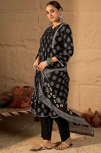 Women Ethnic Motifs Printed Pure Cotton Kurta with Trouser & Dupatta