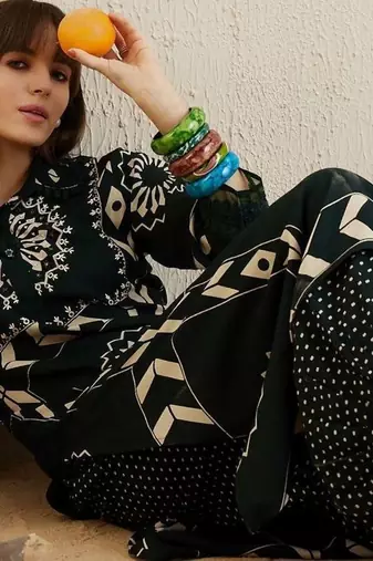 Women Printed Regular Kurta with Harem Pants