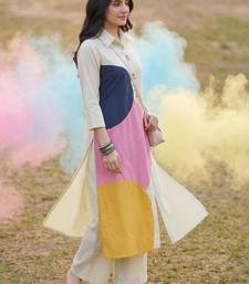 Women Colourblocked Regular Pure Cotton Kurta with Palazzos
