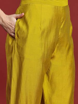 Mirror Work Embroidered Pleated Work Kurta with Trousers 3