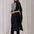 Ethnic Embroidered Round Neck Straight Kurta with Trousers & Dupatta