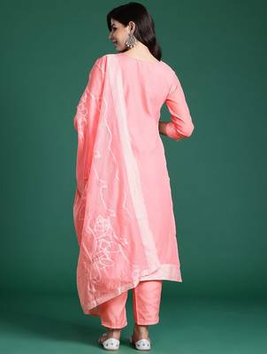 Ethnic Motifs Woven Design Kurta With Trousers & Dupatta 7