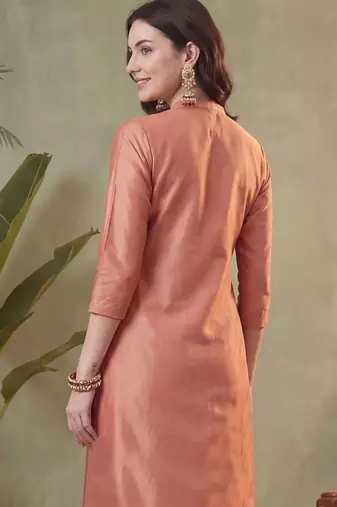 Women Floral Embroidered Regular Thread Work Pure Cotton Kurta with Trousers