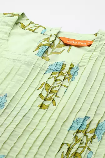 Floral Printed Regular Pure Cotton Kurta with Palazzos