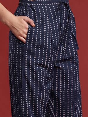Floral Printed Sequinned Pure Cotton Kurta With Trousers & Dupatta 4