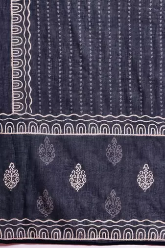 Floral Printed Sequinned Pure Cotton Kurta With Trousers & Dupatta