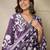 Floral Printed V-Neck Pure Cotton Straight Kurta With Trousers And Dupatta