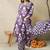 Floral Printed V-Neck Pure Cotton Straight Kurta With Trousers And Dupatta