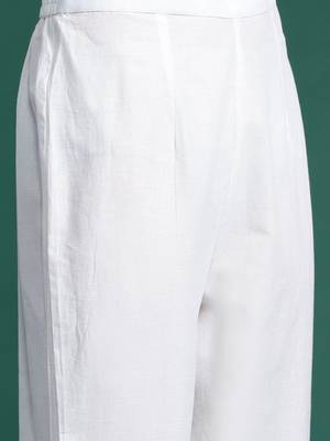 Floral Printed Sequinned Pure Cotton Kurta With Trousers & Dupatta 4