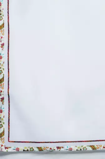 Floral Printed Sequinned Pure Cotton Kurta With Trousers & Dupatta
