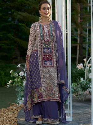 Women Ethnic Motifs Printed Sequinned A-Line Kurta with Palazzos & Dupatta 1