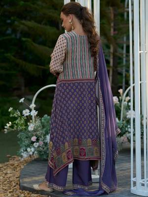 Women Ethnic Motifs Printed Sequinned A-Line Kurta with Palazzos & Dupatta 4