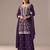 Purple embroidered georgette semi-stitched palazzo style salwar suit