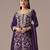 Purple embroidered georgette semi-stitched palazzo style salwar suit