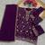 Purple embroidered georgette semi-stitched palazzo style salwar suit